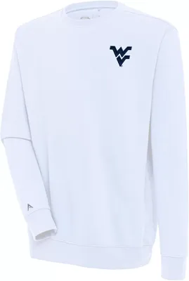 Antigua Men's West Virginia Mountaineers White Victory Pullover Crewneck