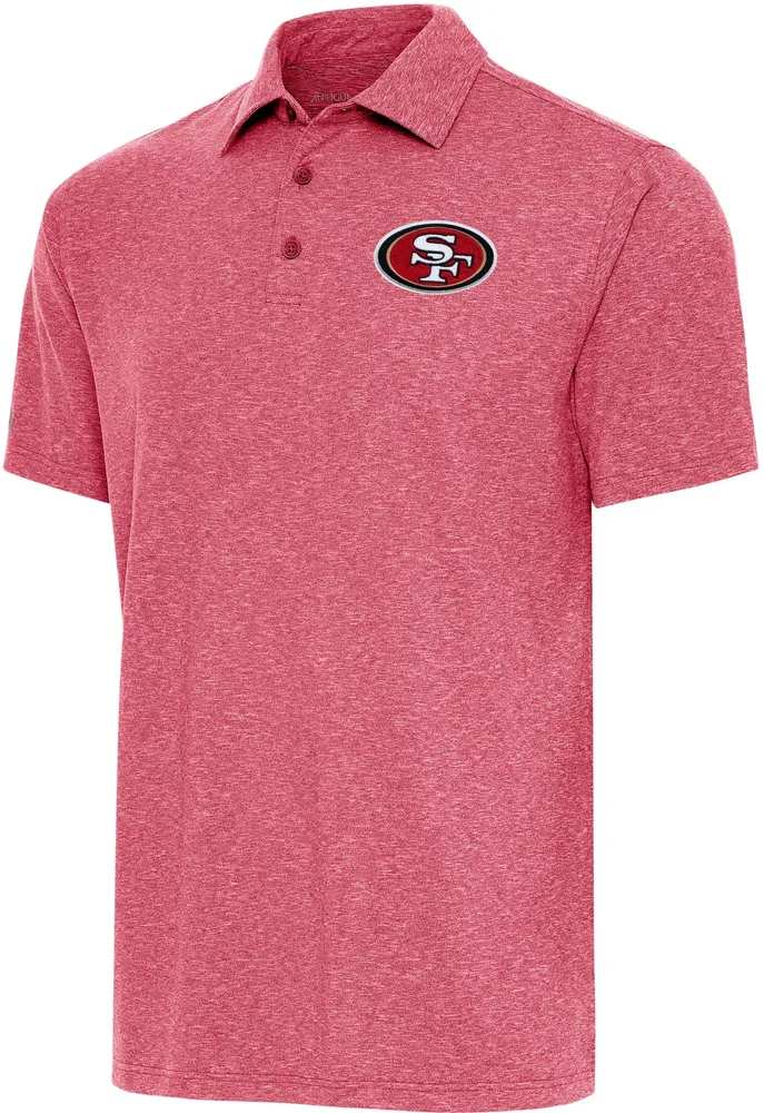 Antigua Men's San Francisco 49ers Dark Red Heather Par 3 Polo