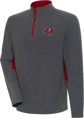 Antigua Men's Tampa Bay Buccaneers Boyfriend Phenom Charcoal Quarter-Zip Pullover