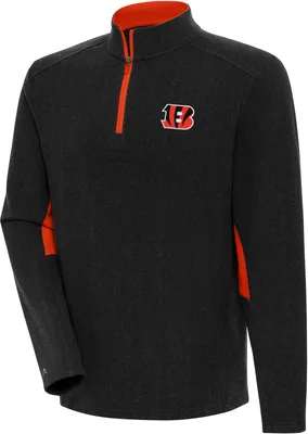 Antigua Men's Cincinnati Bengals Boyfriend Phenom Black Quarter-Zip Pullover