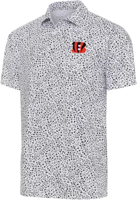 Antigua Men's Cincinnati Bengals Black Motion Polo