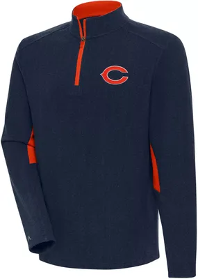 Antigua Men's Chicago Bears Boyfriend Phenom Navy Quarter-Zip Pullover