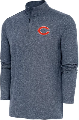 Antigua Men's Chicago Bears Navy Heather Hunk Quarter-Zip Pullover