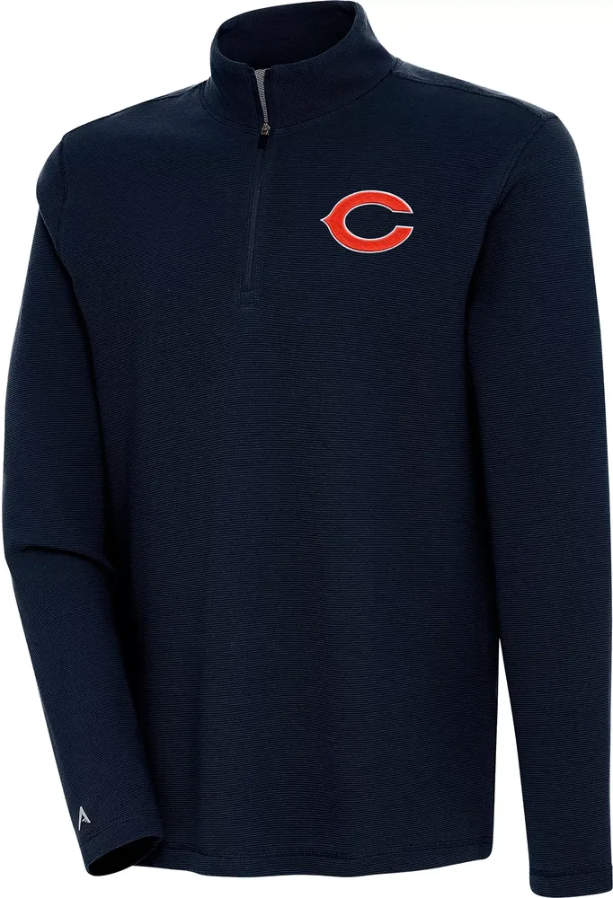 Antigua Men's Chicago Bears Shore Bunker Navy Quarter-Zip Pullover