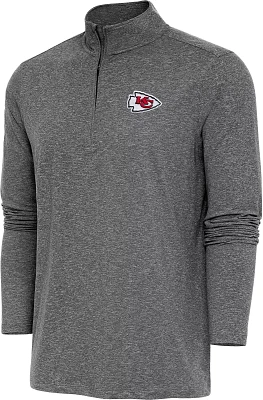 Antigua Men's Kansas City Chiefs Black Heather Hunk Quarter-Zip Pullover