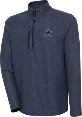 Antigua Men's Dallas Cowboys Revolution Navy Quarter-Zip Pullover