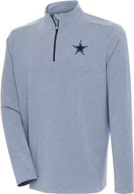 Antigua Men's Dallas Cowboys Swing Set Navy Quarter-Zip Pullover