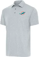 Antigua Men's Miami Dolphins Grey Par 3 Polo