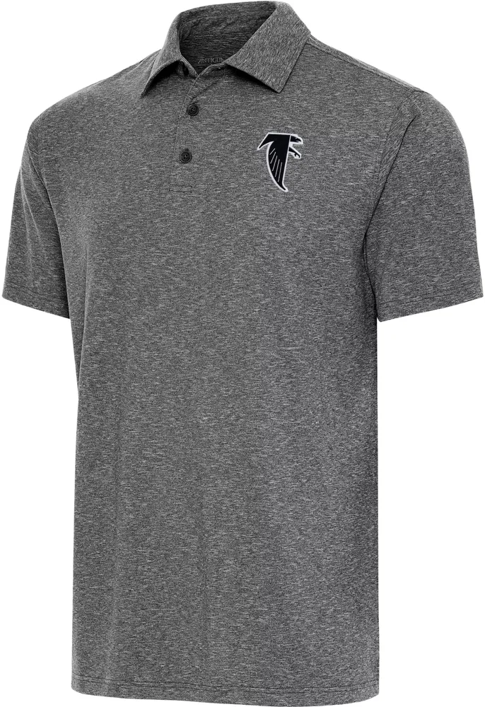 Antigua Men's Atlanta Falcons Par 3 Black Heather Throwback Polo