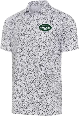 Antigua Men's New York Jets Black Motion Polo