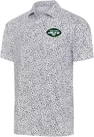 Antigua Men's New York Jets Black Motion Polo