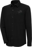 Antigua Men's Detroit Lions Steamer Black Button-Up Long Sleeve Shirt