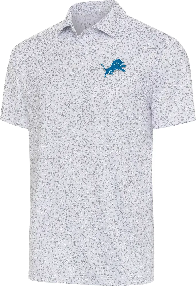 Antigua Men's Detroit Lions Motion Grey Polo