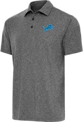 Antigua Men's Detroit Lions Black Heather Par 3 Polo