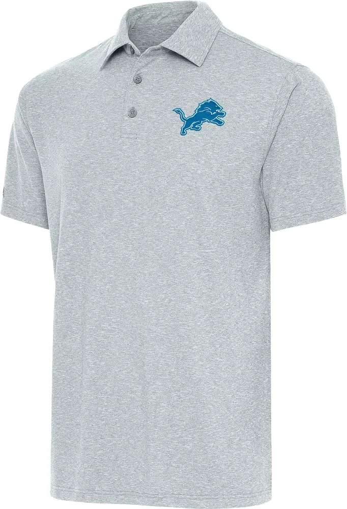 Antigua Men's Detroit Lions Par 3 Grey Polo