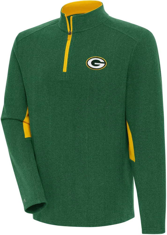 Antigua Men's Green Bay Packers Boyfriend Phenom Green Quarter-Zip Pullover