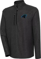 Antigua Men's Carolina Panthers Revolution Black Quarter-Zip Pullover