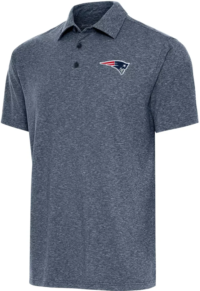 Antigua Men's New England Patriots Navy Heather Par 3 Polo