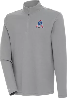 Antigua Men's New England Patriots Shore Bunker Grey Quarter-Zip Pullover