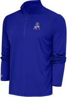 Antigua Men's New England Patriots Tribute Royal Quarter-Zip Pullover