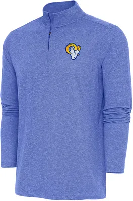 Antigua Men's Los Angeles Rams Dark Royal Heather Hunk Quarter-Zip Pullover