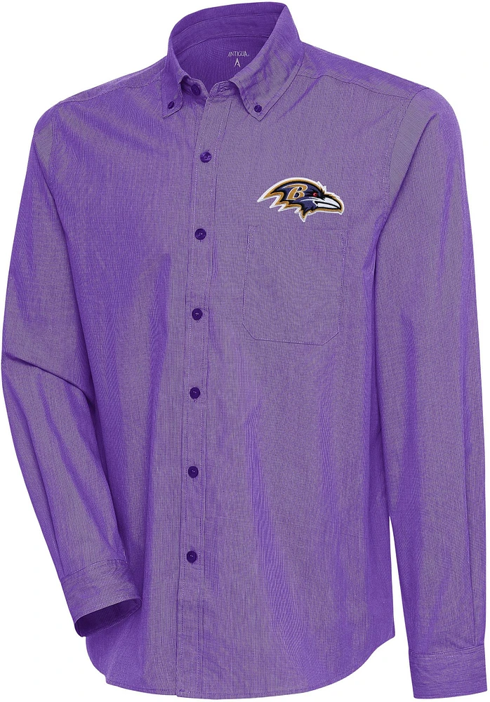 Antigua Men's Baltimore Ravens Dark Purple/White Compression Long Sleeve T-Shirt