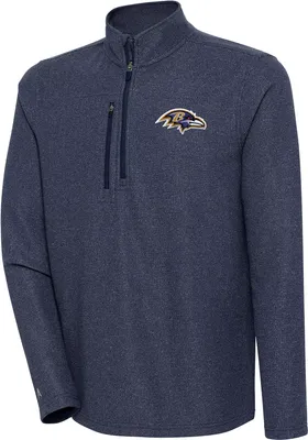 Antigua Men's Baltimore Ravens Revolution Black Quarter-Zip Pullover