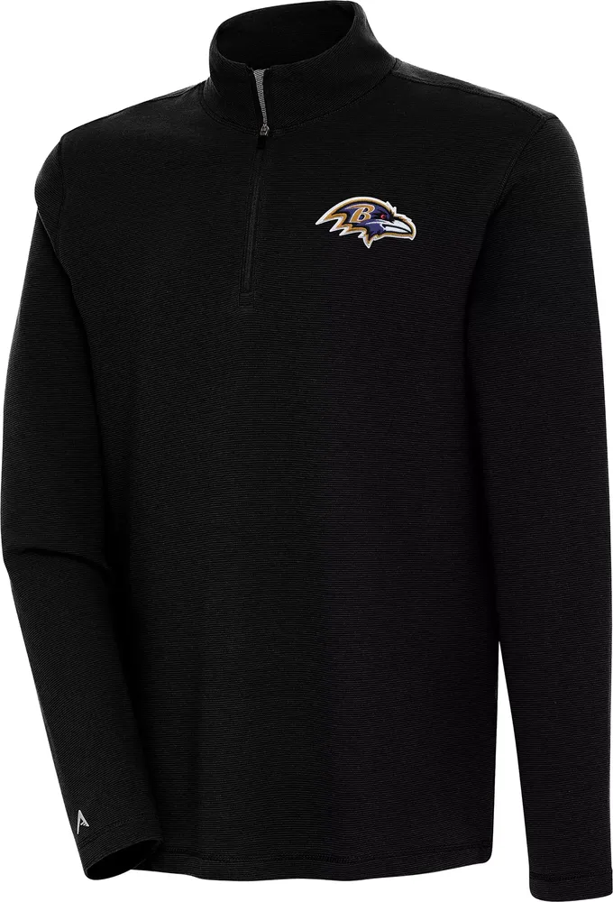 Antigua Men's Baltimore Ravens Shore Bunker Black Quarter-Zip Pullover