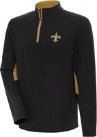 Antigua Men's New Orleans Saints Boyfriend Phenom Black Quarter-Zip Pullover