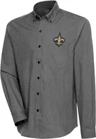 Antigua Men's New Orleans Saints Black/White Compression Long Sleeve T-Shirt