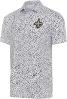 Antigua Men's New Orleans Saints Black Motion Polo