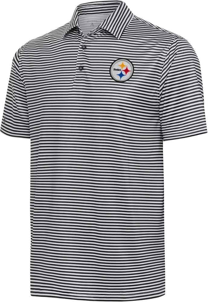 Antigua Men's Pittsburgh Steelers Black Skills Polo