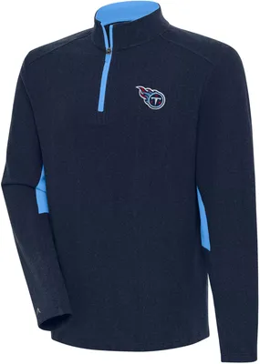 Antigua Men's Tennessee Titans Boyfriend Phenom Navy Quarter-Zip Pullover