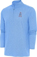 Antigua Men's Tennessee Titans Hunk Blue Heather Throwback Quarter-Zip Long Sleeve Pullover