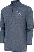 Antigua Men's Tennessee Titans Navy Heather Hunk Quarter-Zip Pullover