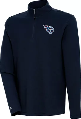 Antigua Men's Tennessee Titans Shore Bunker Navy Quarter-Zip Pullover