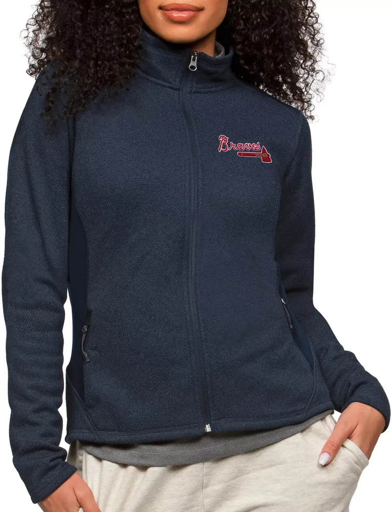 Antigua Women's Atlanta Braves Navy Course Jacket