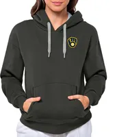 Antigua Women's Milwaukee Brewers Charcoal Victory Hooded Pullover