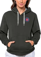 Antigua Women's Chicago Cubs Charcoal Victory Hooded Pullover