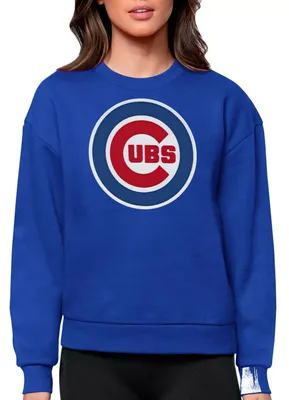 Antigua Women's Chicago Cubs Royal Victory Crew Pullover