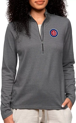 Antigua Women's Chicago Cubs Charcoal Epic 1/4 Zip Pullover