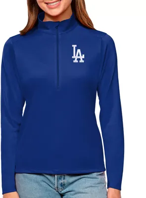 Antigua Women's Los Angeles Dodgers Dark Royal Tribute 1/2 Zip Pullover