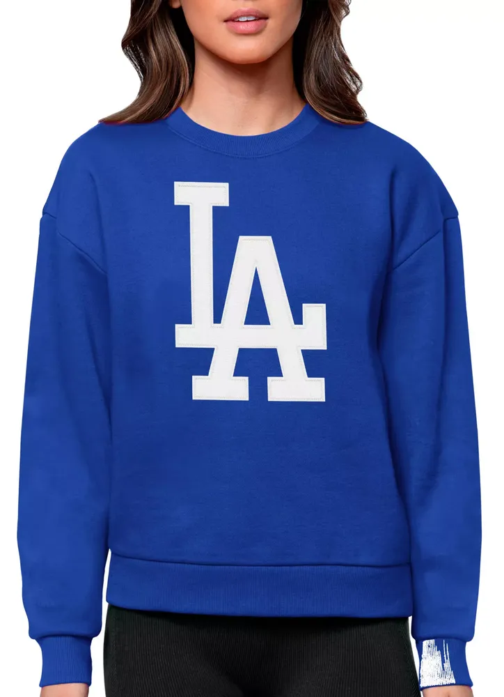 Antigua Women's Los Angeles Dodgers Royal Victory Crew Pullover