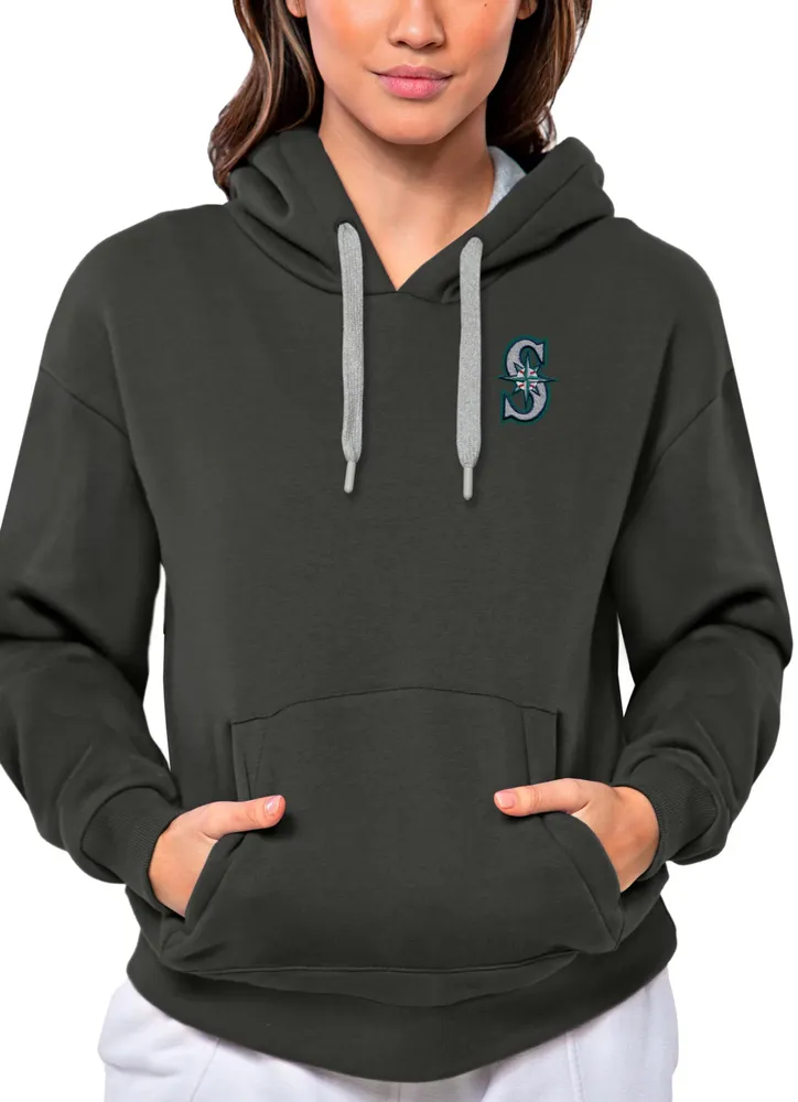 Antigua Women's Seattle Mariners Charcoal Victory Hooded Pullover