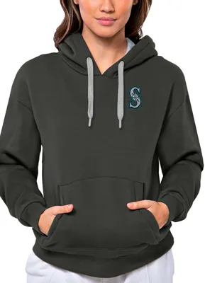 Antigua Women's Seattle Mariners Charcoal Victory Hooded Pullover