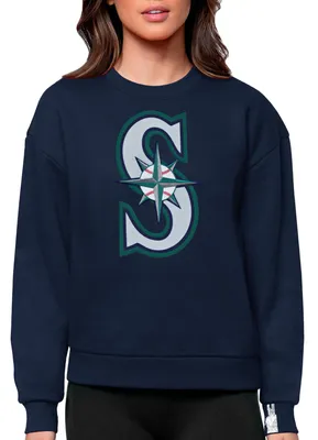 Antigua Women's Seattle Mariners Navy Victory Crew Pullover