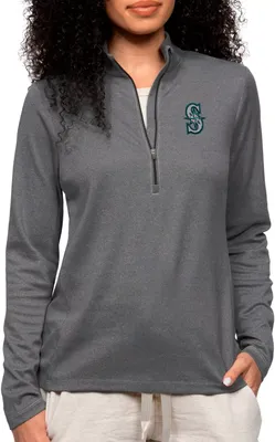 Antigua Women's Seattle Mariners Charcoal Epic 1/4 Zip Pullover