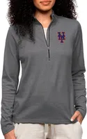 Antigua Women's New York Mets Charcoal Epic 1/4 Zip Pullover