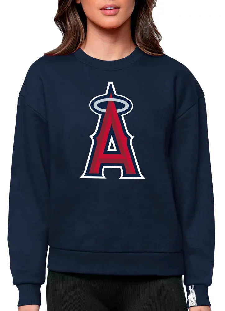 Antigua Women's Los Angeles Angels Navy Victory Crew Pullover