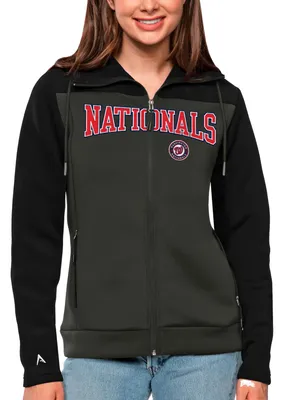 Antigua Women's Washington Nationals Dark Gray Protect Jacket